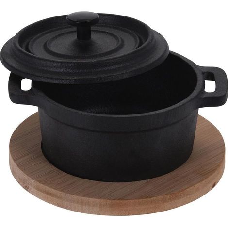 Excellent Houseware Casseruola Tonda con Coperchio in Ghisa 10cm
