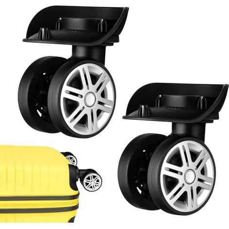 Roues de remplacement pour bagages – 2 pièces pivotantes à 360°, remplacement universel des roues de valise avec un design à roulement lisse, roulettes de voyage robustes pour la réparation des bagage (1/5)