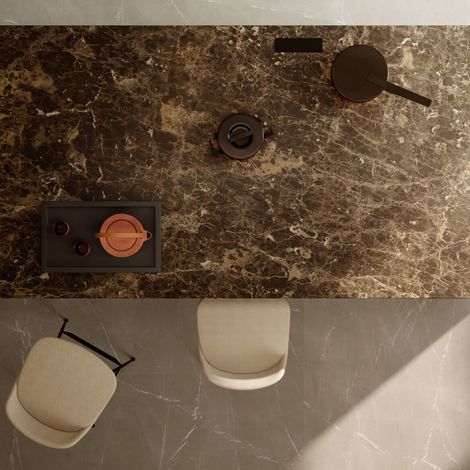 Carrelage Effet Marbre MARBLE Emperador 60x120cm Gloss Sol et Murs (1/3)