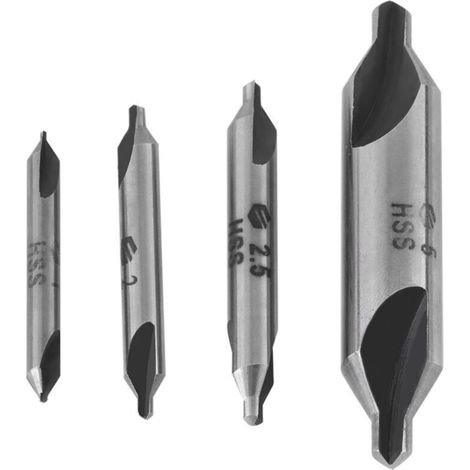 4pcs 1/2/2.5/5mm HSS 60 Degree Center Drill Bits (1/5)