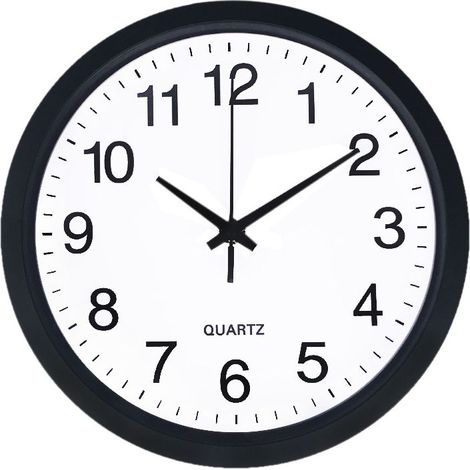 Orologio da parete per bagno in plastica e vetro minerale, movimento al quarzo, nero, Ø 250 mm, adatto anche per uso esterno. (1/3)