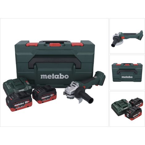 Metabo W 18 L BL 9-125 Meuleuse d'angle sans fil 18 V 125 mm Brushless + 2x batterie 10,0 Ah + chargeur + metaBOX