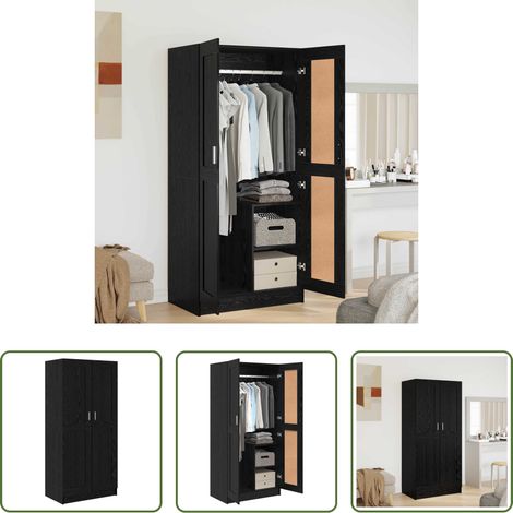 Rangement chambre - Armoire Chêne noir 82,5 x 51,5 x 180 cm Bois d'ingénierie (1/5)