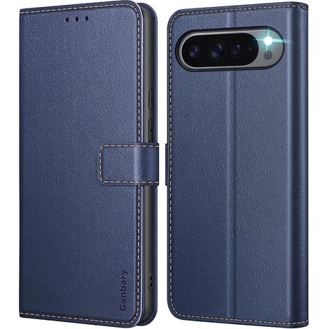 Premium Leder Klapphülle für Google Pixel 9 Pro XL Schutzhülle Blau (1/5)