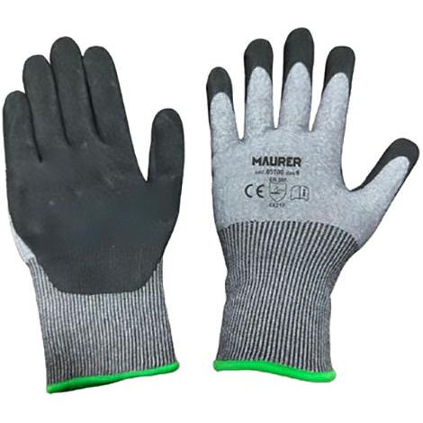 GUANTI LAVORO ANTITAGLIO GRIGI NITRILE SABBIATO """HD-SHIELD""" TG.9 MAURER