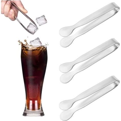 Pince à Glaçons,Pince Bonbon,Pince à Glace en Inoxydable,pour Bonbon, Glace, Biscuit, Café, Cuisine, Mariage, (1/4)