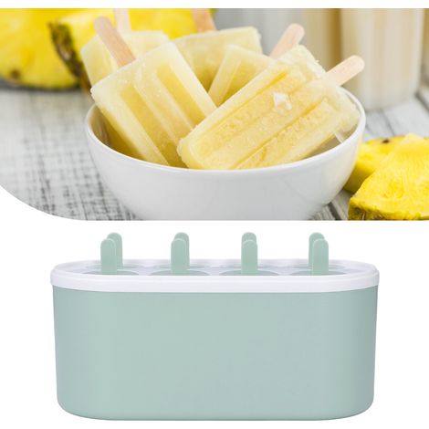 [Moule à Crème Glacée] [KitchenArt] [8 Cavités] [Antiadhérence] Moule à Glaçons PP 8 Pochettes avec Bâtonnets, Grande Capacité pour Famille (1/5)