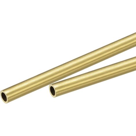 Brass Tube Round 6mm OD 1mm Wall Thickness 200mm Pipe Length 2 Pcs (1/5)