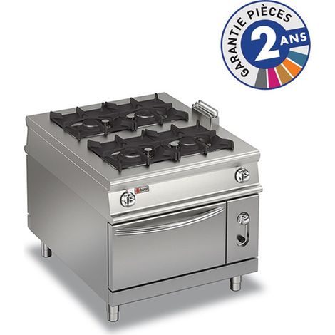 Fourneau sur Four à Gaz - 4 feux vifs - P 1100 - Baron