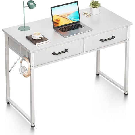Bureau blanc 100x40cm avec tiroirs OffiGo (1/5)