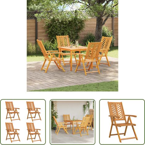 Fauteuil inclinable - Chaise de jardin 4 pcs Marron 57 x 72 x 109 cm (1/5)