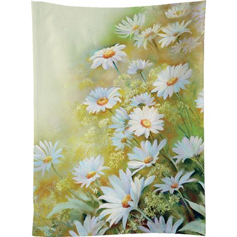 Torchon en coton pâquerettes 50 x 70 cm (1/2)