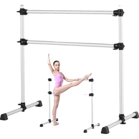 Barra de ballet VEVOR, aluminio, portátil, altura ajustable, antivibración, 2 piezas, barra transversal de aluminio - 2 piezas (1/2)
