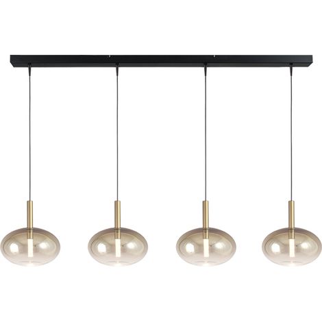 Lampe suspendue de table à manger 4L Lido Onion avec du verre doré qui s’estompe. - 2861-02-02-130-4-3 (1/2)