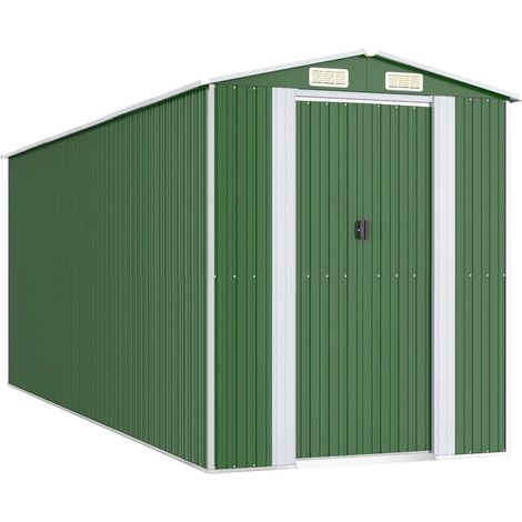 Casetta da giardino casetta per cabine ripostiglio casetta per la casa casetta per attrezzi da esterno robusta 192 x 523 x 223 cm acciaio zincato verde 020022365