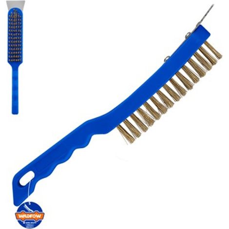 Cepillo de alambre 6 filas 290mm WADFOW con mango ergonómico y cuchillo de pala integrado