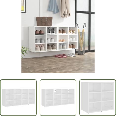Holzschuhregal - Schuhregale 2 Stk. Weiß 52,5x30x50 cm (1/5)