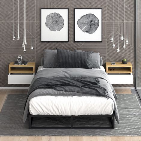 Comodino camera da letto Urbano, Rovere dorato, 45 x 28 cm Set di 2, Vicco (1/5)