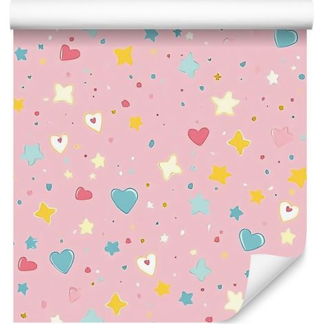 Carta da parati Love rosa cipria e corallo 50x1000 cm (1/5)