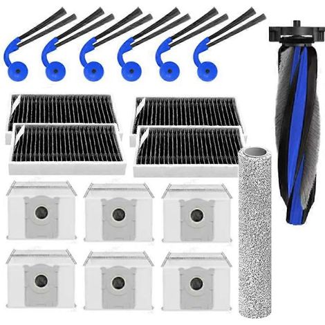 18 Brosses principal/latéral rouleau serpillière sac pous. filtre pour Ecovacs Deeboot T90 Pro Omni/T90 Omni pour asp. (1/5)