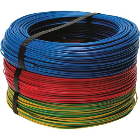 RS PRO Conduit, section: 4 mm² 100m, 450/750 V 32 A Noir H07V-U 6491X ( Prix pour Bobine de 100 Mètres )