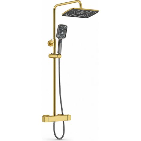 Thermostatic Shower Set for Bathtub Gold Grey (1/5)