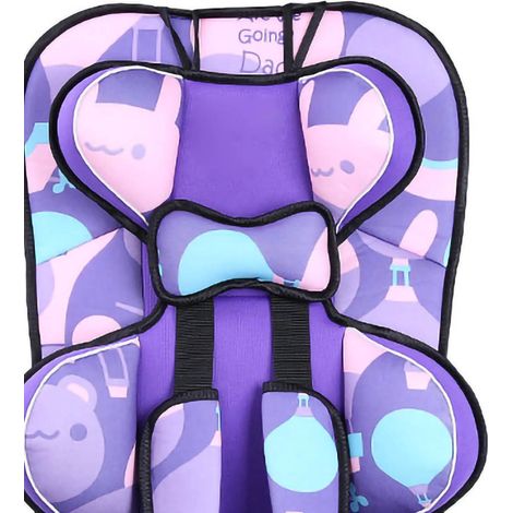 Siège-auto rehausseur haute protection portable en polyéthylène, convertible bébé enfant, violet, dossier haut (1/4)