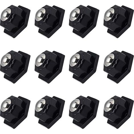 12 Ensembles Roulettes Auto Adhésives, Roulettes de Table Extra Plates avec Base et Vis Auto Adhésives pour Meubles Boîtes de Rangement Petits Appareils Électroménagers, 42x37x23.5mm, Noir (1/5)