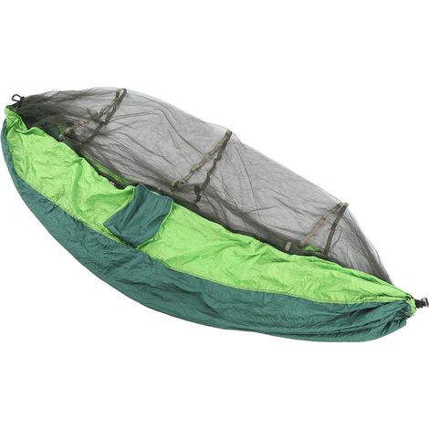 Hamac de camping respirant, léger et portable, double, pour 2 personnes, idéal pour la randonnée et les voyages de survie en plein air. (1/5)