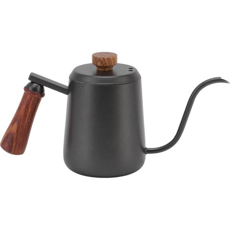 Cafetière manuelle en acier inoxydable noir de 600 ml A (1/5)