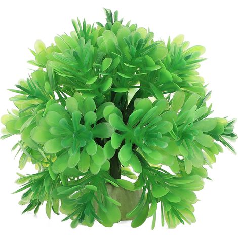 Boule d'herbe artificielle pour aquarium, couleur inaltérable, en plastique vert, pour l'aménagement paysager de votre aquarium. (1/5)