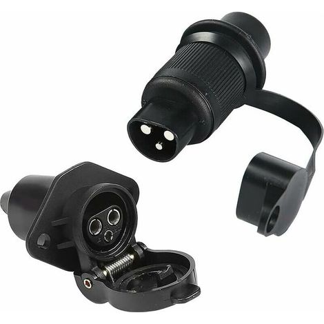 Prise remorque 3 broches étanche 12V – Connecteur plug-and-play pour camions, bateaux et machines agricoles – Résistant à la corrosion (1/5)