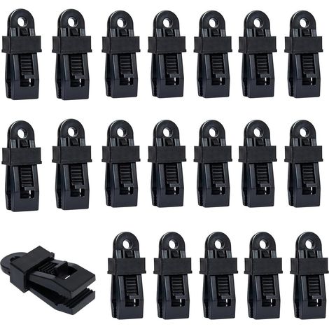 Clips pour bâche de tente - Clips pour bâche de couverture - Lot de 20 - Clips verrouillables pour bâche - Clips pour tente - Clips pour bâche - Clips de fixation pour tente - Clips en plastique pour  (1/5)