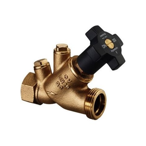 Valve à passage libre « Aquastrom F » DN20, Rp 3/4" x G 1", sans évent, en laiton rouge