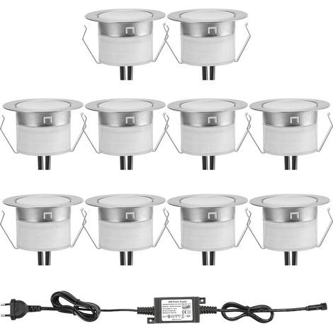 Spot à Encastrable Lampe de sol-Lumière (Blanc Chaud) étanche IP67 DC12V 0.6W Ø31mm-éclairage pour terrasse, patio, chemin, mur, jardin, décoration, intérieur et extérieur-1 pièces (1/5)