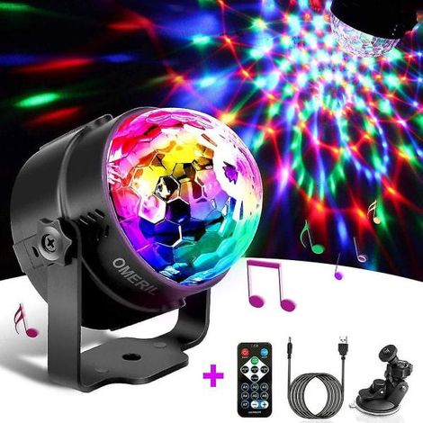 Guirlande lumineuse de fête LED avec effet Disco musical câble USB lumières rotatives à 360 degrés contrôle la température (1/3)