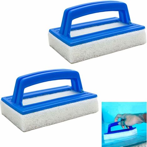2 brosses éponge pour piscine, pour les parois, le fond, les marches et le carrelage, poils adaptés aux saletés courantes-AquaForge (1/5)