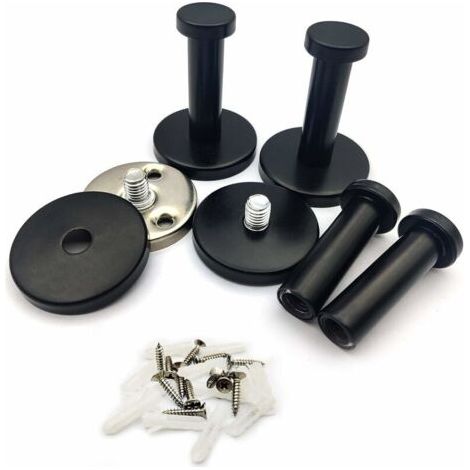 Wandhaken mit Haken, 4 Stück, schwarze Wandhalterungen zum Aufhängen von Handtüchern im Badezimmer, in der Küche, im Schlafzimmer und im Wohnzimmer. (1/5)