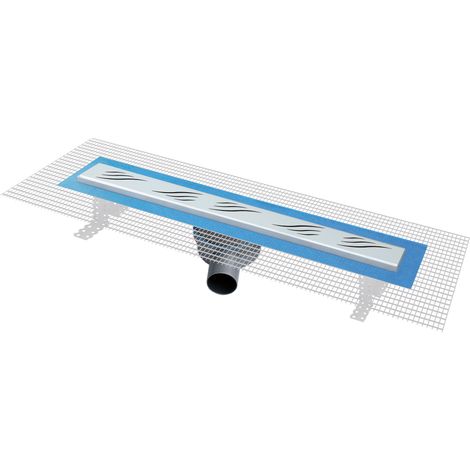 Caniveau de douche à l'italienne Pratiko2 600x60mm - Grille Onda - First Plast (1/4)