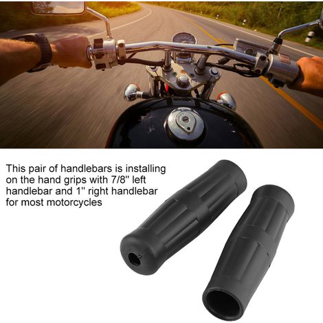 Klassische Vintage-Motorradlenkergriffe, 1 7/8 Zoll, universell, schwarz, Paar für Fahrradlenker (1/5)