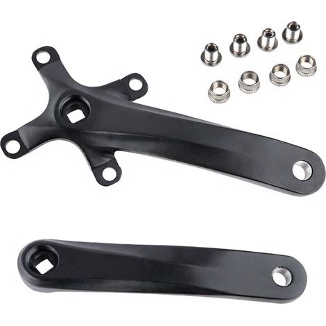 Beyamis Manivelles carrées droite et gauche pour VTT avec boulons, 170 mm, entraxe 104 mm, en alliage d'aluminium, pour vélos 8/9/10/11 vitesses. (1/4)