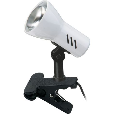 Lampe à pince Lampe à pince 1xE14 orientable Interrupteur à cordon métal blanc Briloner