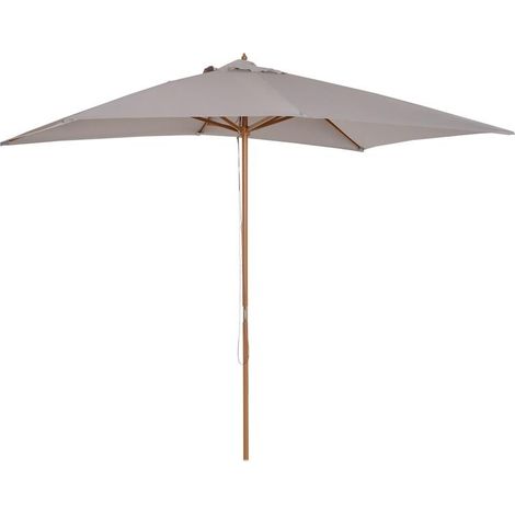 OMBRELLONE DA GIARDINO 2X3 M IMPERMEABILE. IN LEGNO CON COPERTURA RIMOVIBILE IN POLIESTERE. GRIGIO