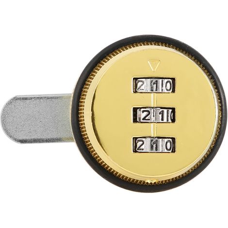 Serrure à came codée par mot de passe en alliage de Zinc, armoire à combinaison numérique à 3 chiffres, or 30mm/1,18 pouces pour tiroir et boîte aux lettres