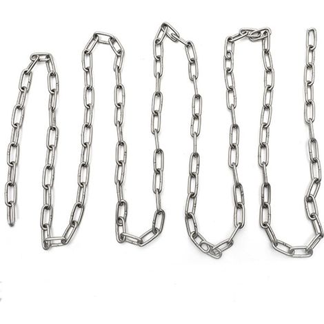 Chaîne en Acier Inoxydable 304 Solide et Robuste Avec Maillons Soudés en Acier pour clôture, Promenade et Chaîne de Chien, Chaîne De Séchage, Charge Maximale de 60KG, 2,5 mm - 3 Mètre (1/4)