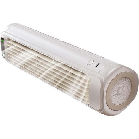 ventilateur sans pales réglable-Recharge USB, montage mural ou bureau -pour bureau à domicile-blanc (1/4)