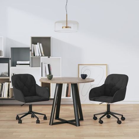 Lot de 2 Chaises pivotantes à manger,Chaises de salle à manger,Design Modernes Noir Velours HH50352 (1/5)