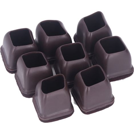 8-teiliges Stuhlbein-Schutzset aus TPE für Tisch und Hocker, braun, Größe M (1/5)