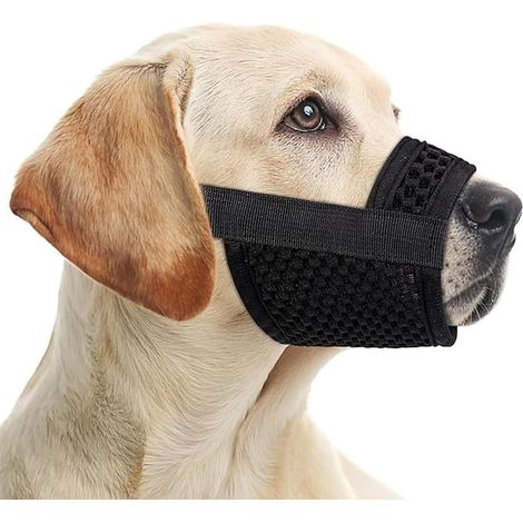 Dog Muzzle Size M Black, Adjustable Breathable Anti-Bark Muzzle for Small and Medium Dogs to Prevent Bite, Chew and Barking (1/5)