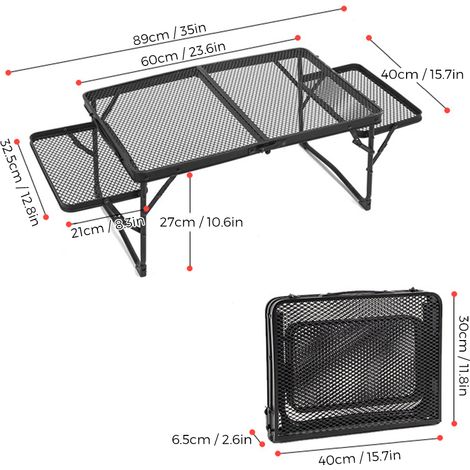 Table de camping pliante Lixada, station de cuisine extérieure pour pique-nique, table de préparation des aliments (1/2)
